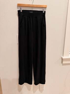 AYR The Better Sweat Wide Leg Pima Cotton Modal Pants Black Small